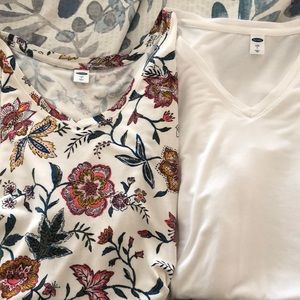 2 Old Navy luxe v-neck tees